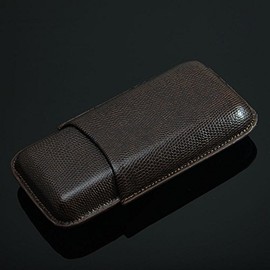 HARD TO FIND LEATHER SNAKE SKIN EMBOSSED ADJUSTABLE CIGAR CASE