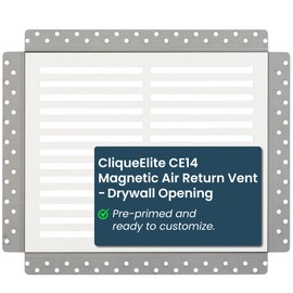 LUXAIRY VENTS CliqueElite CE14 Magnetic Air Return Vent, Removable Cover, Mold Moisture & Water Resistant, Discreet Flush Mount, for Ceilings & Walls (14" x 8")