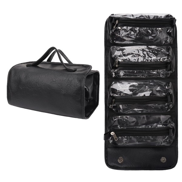 DODAMOUR Large Capacity Makeup Bag, Portable 4-in-1 Foldable Cosmetic Bag,