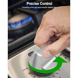 4Pcs Stove Knobs W11517334 Fit for Whirlpool Gas Ranges WEG515S0FB0 WEG515S0FS0 WEG745H0FS0, Oven Range Knob Surface Burner Control Knobs Stainless Steel Replace W11122869 W10850033