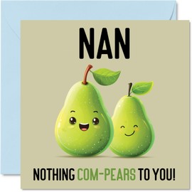 Stuff4 Birthday Cards for Grandma - Nothing Com-Pears - Funny Happy Birthday Card for Grandma from Grandson Granddaughter, Nanny Birthday Gifts, 5.7 x 5.7 Inch Joke Greeting Cards for Women Her