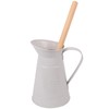 Redecker Metal Toilet Brush Set With Jug, Cream w Beech