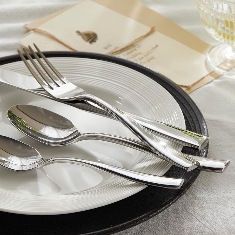 HIKAA 45-Piece Silverware Set with Organizer, Heavy Duty Stainless Steel