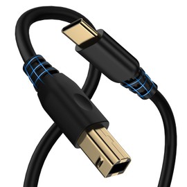 6FT USB B to USB C Printer Cable, USB C MIDI Cable USB Type B Cable Cord Printer Cable to USB C for Yamaha Piano, HP Brother Canon Printer, Scanner, DJ Controller, Keyboard, DAC, Computer, MacBook Pro
