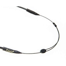 Cablz Zipz Adjustable Eyewear Retainer | Adjustable, Off-The-Neck Eyewear Retainer, Black Stainless (10in)