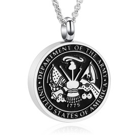 Cremation Jewelry for Ashes USA Army/Air Force/Navy/Firefighter Memorial Urn Necklace for Ashes Keepsake Pendant for Women Men