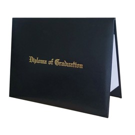 Diploma Cover 7x9 Smooth Imprinted "Diploma Of Graduation"Certificate Cover Grad Days Black