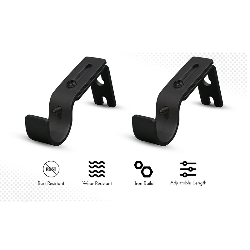 QualityDen Curtain Pole Brackets Adjustable Length of 9 - 12cm