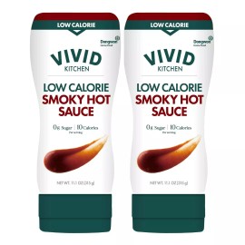 VIVID KITCHEN Low-Calorie Smoky Hot Sauce | No Preservatives | 2 Pack