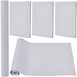 CRASPIRE 51 x 11.8inch Suede Book Cloth Light Grey for Book Binding Fabric Surface Paper Backed Bookcover Books Album Scrapbooking Archival DIY Covering Protector Bookcloth Bookbinding Supplies