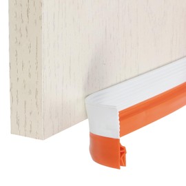 uxcell Door Draft Stopper, 1.57 in x 13.1 ft Weather Stripping Door Seal Door Sweep Door Draft Blocker Under Door Gap Filler Insulator Noise Stopper for Door & Windows Gaps, White Orange