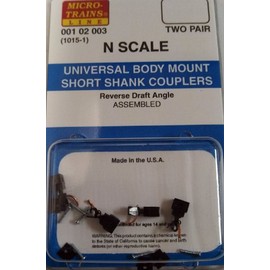 Micro-Trains N Scale #1015-1 Universal Coupler Assembled 2 Pair Reverse Draft Angle MT-001-02-003