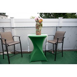 iEventStar Stretch Bar Table Covers, Spandex Bar Table Covers, Bar Tables, Wedding, Round Tablecloth for Bistro Table, Cocktail Party (Green, Set of 1 - Diameter Ø 80-85 cm)