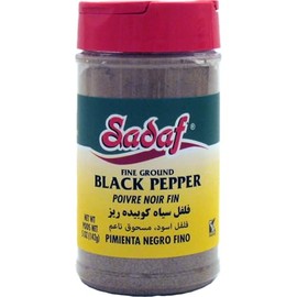 Sadaf Fine Ground Black Pepper - Ground Black Pepper for Cooking & Food Seasoning - Black Pepper Powder - Pimienta Nega Molida - Kosher - 5 Oz Bottle With Shaker Top