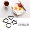 Fried Egg Rings Set with Folding Handle Silicone Brush Non