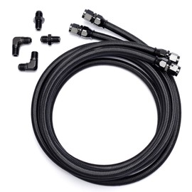 6AN transmission cooler lines Compatible with 4L60 700R4 TH350 TH400 7 Ft Long Hose Fitting Nylon Stainless Steel Braided Lines 2 X 6AN PTFE