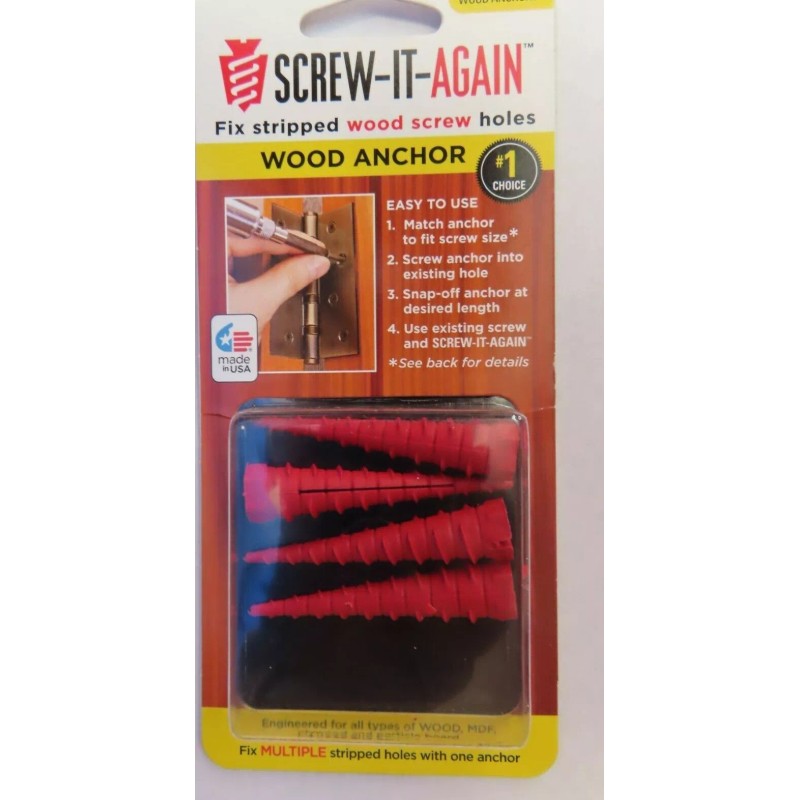 Screw-It-Again #2 to #16 Thread x 2 In. Red Plastic