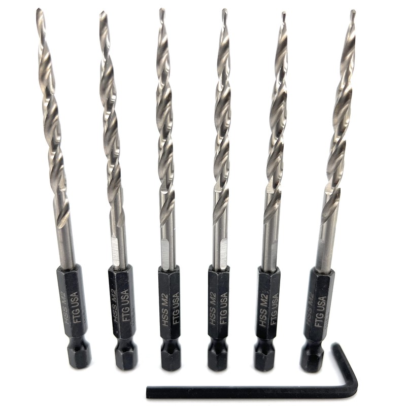 FTG USA Tapered Countersink Drill Bit Set 6 Pc #8