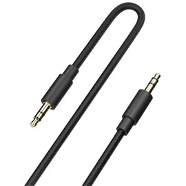 pluX 3.5mm Aux Cable 1m, Auxiliary Audio Cable Braided Stereo Mini Jack Male to Male Headphone Cable Auxiliary Aux Audio Cable for Headphones, iPods, iPhones, iPads, Home/Car Stereos,MP3 Player