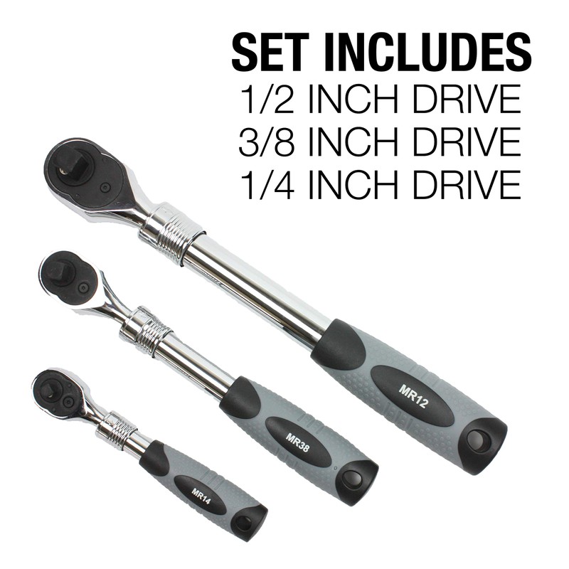 EZRED MR482 Extendable Ratchet Three Piece Set