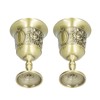 2pcs Wine Glasses Exquisite Chrysanthemum Pattern Vintage Court Style Metal
