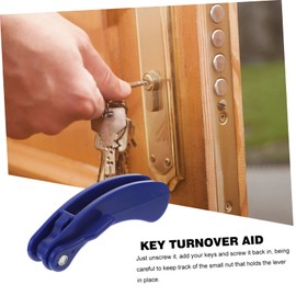 Healeved Keyturn Assistant Car Tool Gloves Seniors 2 Keys Grip Senior Elderly Key Turner Plastic Key Turn Assist Plastic Key Turner Blue