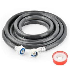 DODUOS 3.3m Washing Machine Inlet Hose, 3/4'' Straight - 3/4'' Angled Water Fill Inlet Pipe Feed Hose, Universal Cold Water Fill Hose with 20m Sealing Tape, Washing Machine Water Supply Pipe