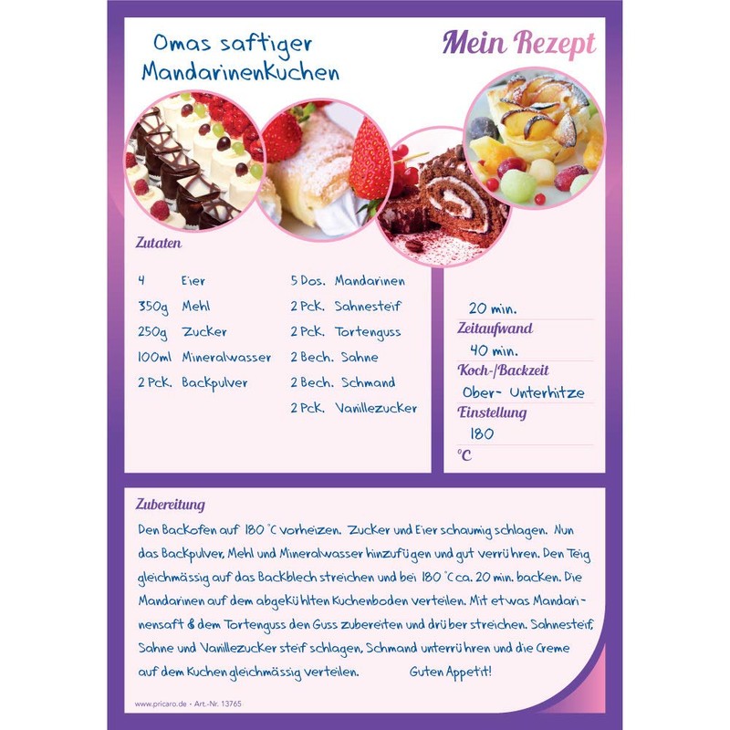 PRICARO Sweet Dreams A5 Recipe Pad (Pack of 3)