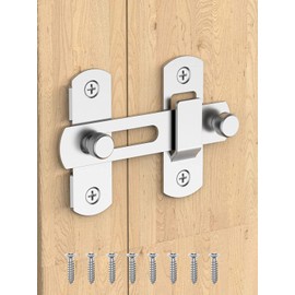 Sliding Barn Door Lock, Stainless Steel Gate Latches Flip Latch Safety Door Bolt Latch Lock for Wine Cabinet, Bathroom, Outdoor, Garage, Window, Garden, Closet Door (Silver)