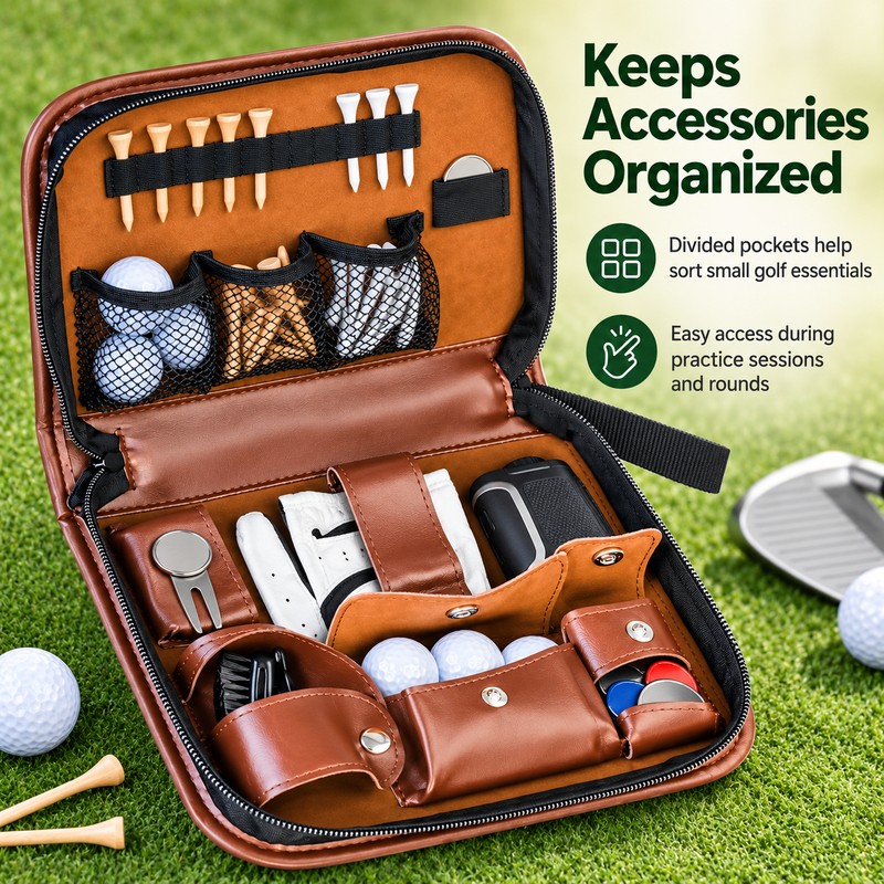 Golf Accessory Storage Bag for Golf Essentials – Large Capacity