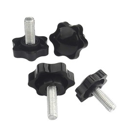 BOZONLI Thumb Screw Bolts, Six-Star Shape Head Knob Full Thread Clamping Knob Shape Knob Handle Hand Knob Handle for Machine Tool, M10×20mm,5 pcs