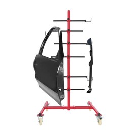 WsrrLun Panel Tree Paint Stand, Professional Automotive Paint Stand with 6 Hooks & 4 Universal Wheels, Adjustable Car Panel Holder for Auto Body Repair & Painting (31.89*31.89*70.08in)