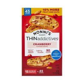Nonni's THINaddictives Cranberry Almond Crisps 15 Pack – Light & Crispy