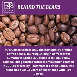 PJ's Viennese Blend - Whole Bean Flavored Coffee - Full Bodied Chocolate Flavor, Perfect Balance Between Medium and Dark Bodied, Buttery Pecan Notes 16 oz (Pack of 1)