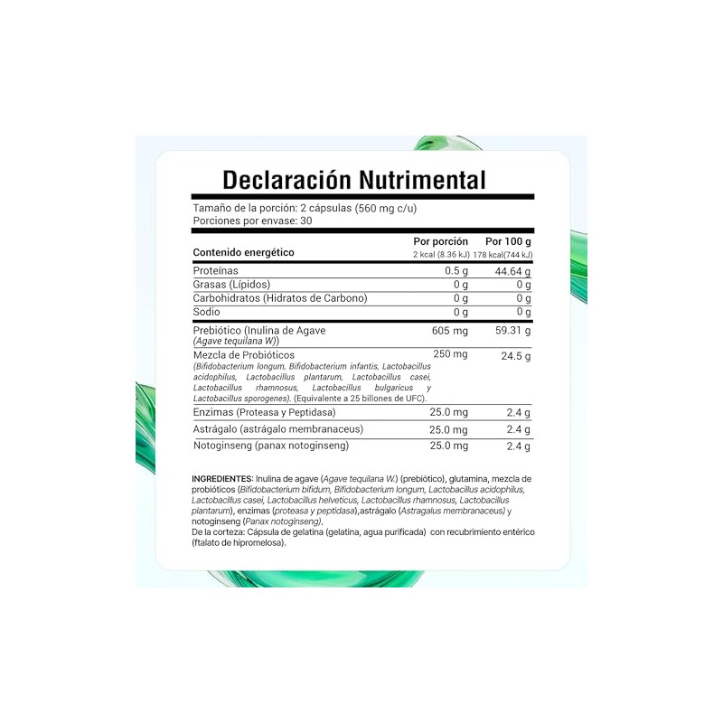 AMARTE LABS Probióticos + Enzimas Digestivas 25 Billones UFC Prebiótico