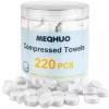 MEQHUO 220 Pcs Compressed Towels, Portable Compressed Towel Tablets, Mini