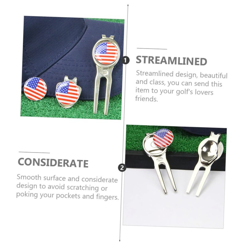 TOVINANNA 3sets Professional Golf Marker Divot Tool Hat Clip Golf