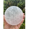 GAF TREASURES Selenite Circle Charing Plate, 4" Selenite Charging Station