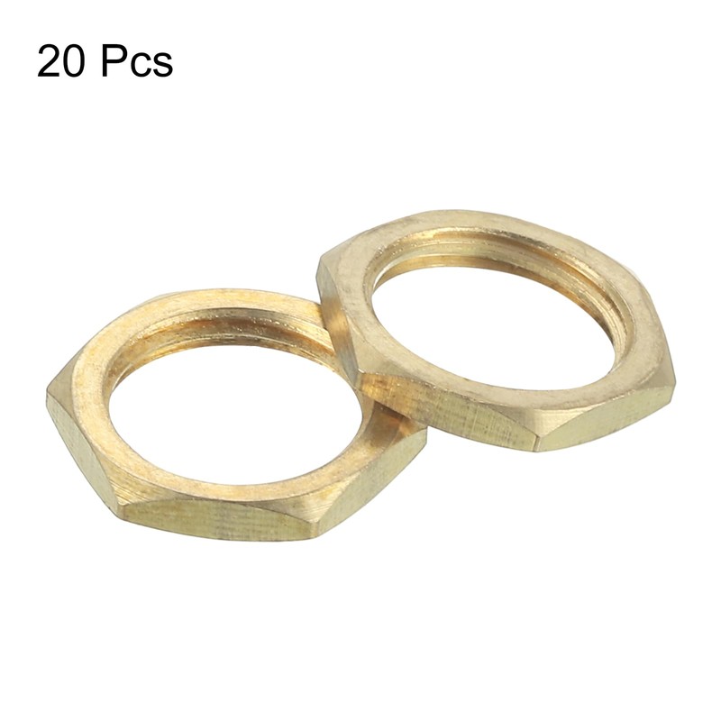 sourcing map G1/4 Lock Nut, Hex Brass Female Locknut for