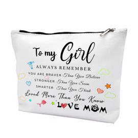 seclate Graduation Gifts for Her, Makeup Bag Zipper Pouch, Cosmetic Bag for Purse Travel Toiletry Bag, Daughter Birthday Gift from Mom - B22