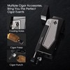 All-in-one Cigar Lighter with Quad Jet Torch Flames, Cigar Stand,