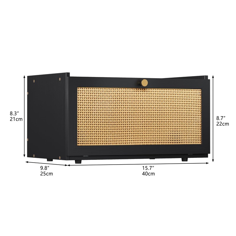 Trironsun Rattan Bamboo Bread Box for Kitchen Counter Large Capacity