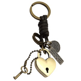 BUZZxSELECTION AC106 Women's Keychain, Stylish, Keyring, Heart, Retro Charm, Miscellaneous Goods