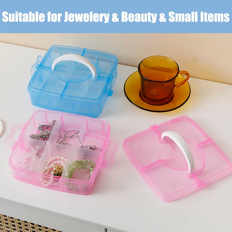 FOREVERIE Stackable 3 Tier 18 Grids Clear Plastic Storage Box