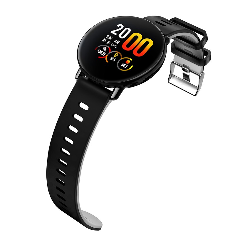 K1 1.3Inch Heart Rate Sleeping Monitor IP68 Waterproof Smartwatch(Black Gray)