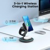 3 in 1 Wireless Charging Station for Multiple Devices Black