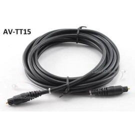 CablesOnline 15ft Fiber Optical Toslink to Toslink Digital Audio Cable / Cord, AV-TT15