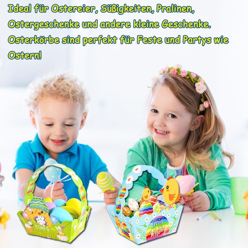 Pack of 12 Easter Baskets Craft Paper, Easter Basket Craft