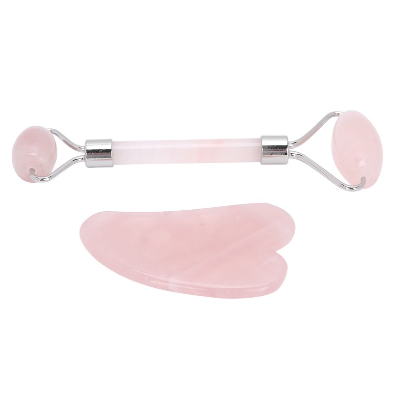 Rose Quartz Face Roller Massager Facial Lifting Tightening Roller Gua