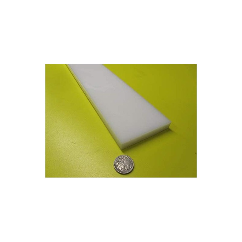 White HDPE (High Density Polyethylene) Rectangular Bar .500" (1/2") x